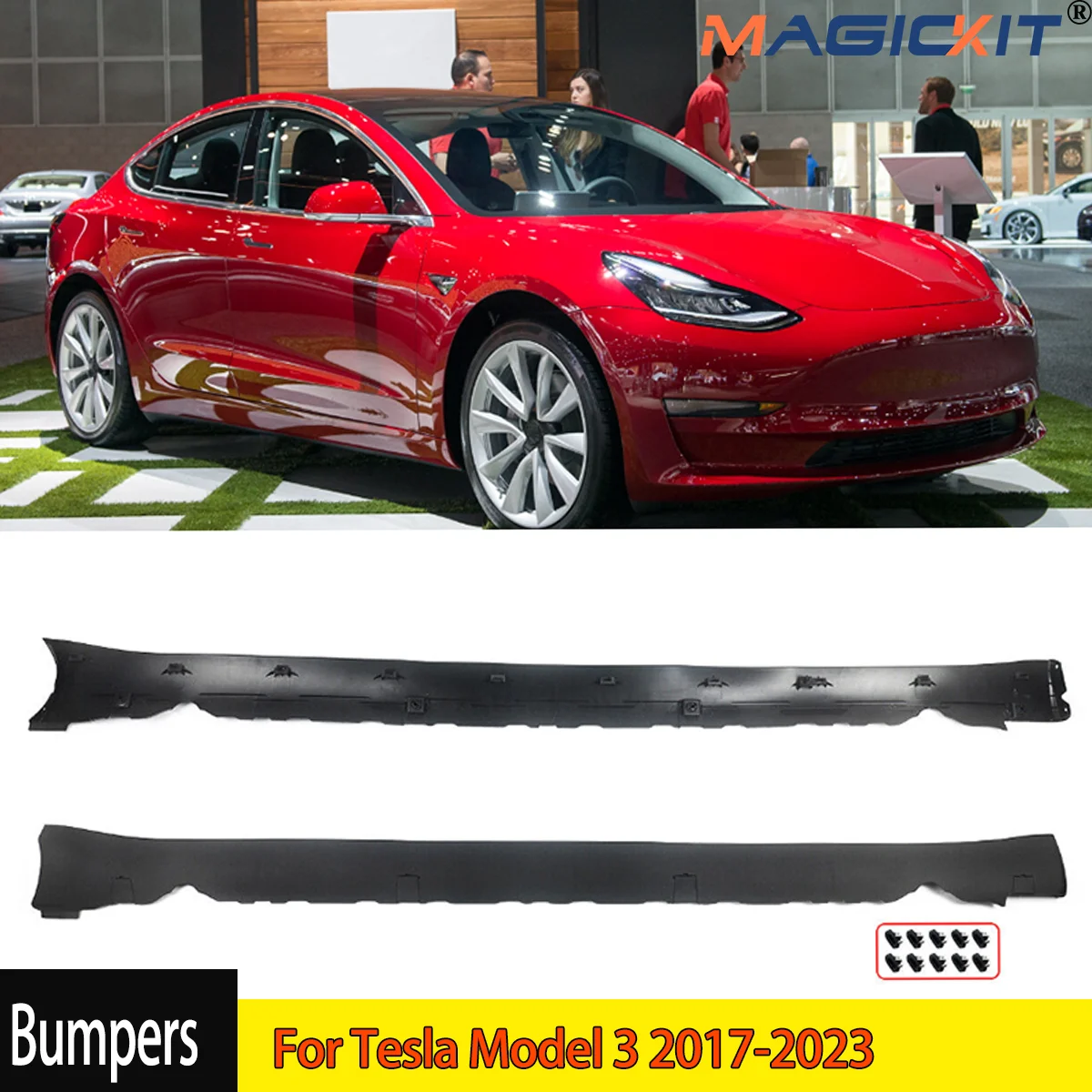 MAGICKIT Side Skirt Molding Rocker Panel 1089831-00-D For Tesla Model 3 2017-2023 Accessories