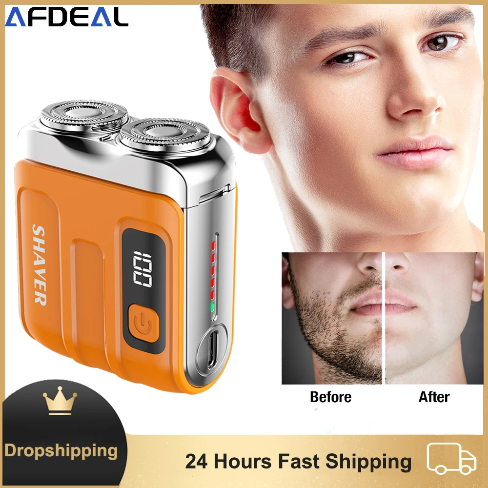 남성용 전기 스마트 면도기, 미니 듀얼 블레이드, 디지털 디스플레이, 세척 가능, 충전식 수염 면도기, 여행 및 가정용