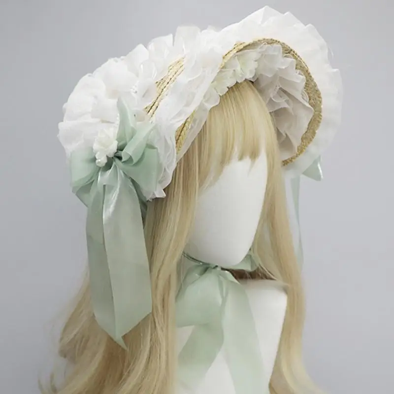 Y3ne victorien Bonnet en dentelle pour femmes filles TEAPARTY DRAYUP HAT CHEPIED