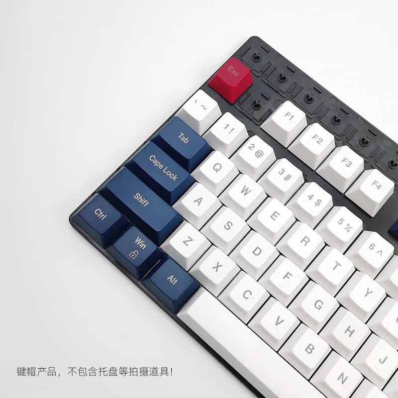KUXM Biru Tua Dapat Disesuaikan DIY 3-In-1 108-Key Keycap Keyboard Mekanis Tinggi Asli