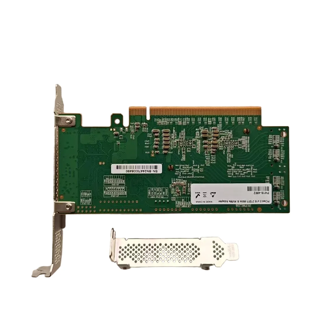 PCI Express 4.0 x16 to Two SlimSAS SFF-8654 8i Retimer Adapter-
