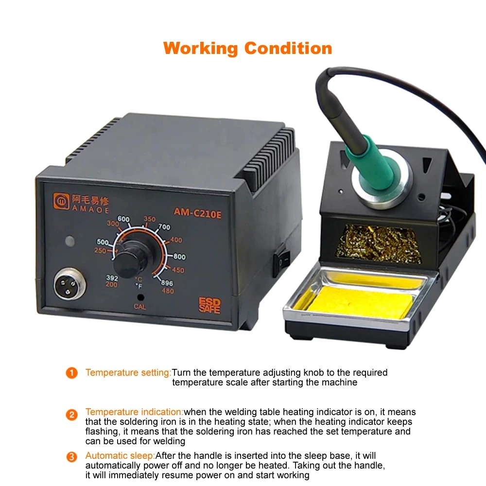 AMAOE AM-C210E soldering station compatible with JBC soldering iron head I IS K C210 handle simple welding repair station tools