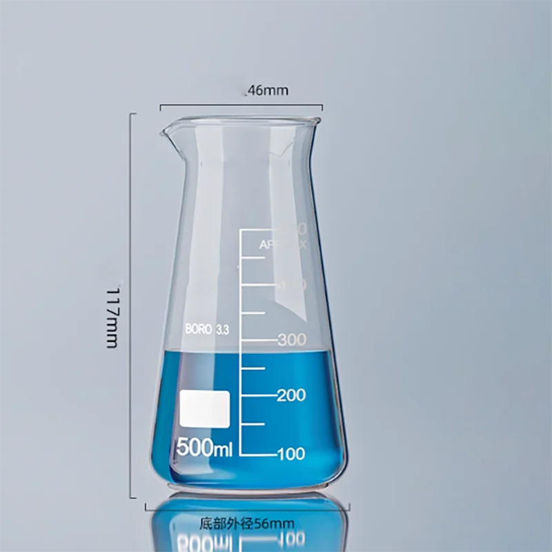 

1PCS Triangular conical beaker borosilicate glass high temperature resistance test scale cup 125ml 250ml 500ml