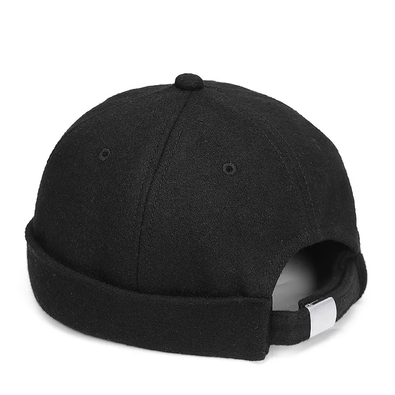 Winter Brimless Cap for Men Wool Hat Skully Beanies Design Male Beret Large Head Landlord Big Caps Street Trendy Hip Hop 2023