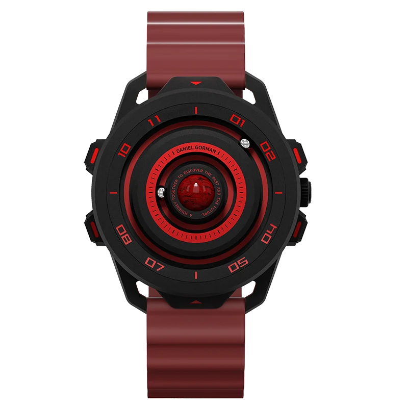 

Daniel Gorman Red Planet Design Men's Quartz Watch Waterproof Luminous Sport Wristwatch Magnetic Bead Pointers DG0525Red