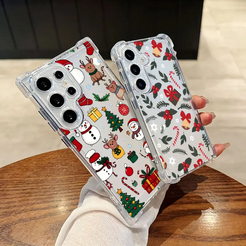 

Christmas Tree Snowman Gift Phone Case A56 5G For Samsung Galaxy A56 A55 A36 A26 A52 A35 A34 A25 A12 A17 A16 A07 A06 Clear Cover