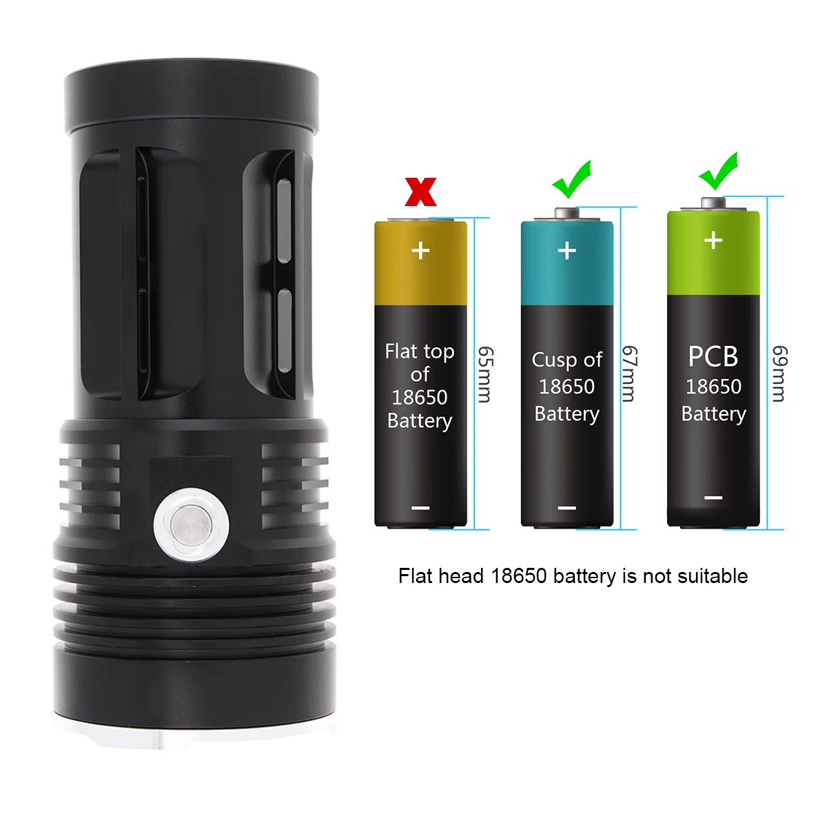 Super Bright Led Flashlight Waterproof  3 Modes 1200LM  2400LM 3000LM 8000LM Outdoor LED Torch Light for Hunting / Camping