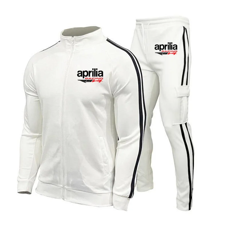 Frühling Herbst Herren Sportswear Set Jacke Hosen Aprilia RSV4 Print Outdoor Mode Fitness Trainings anzug klassische Herren Jacke Set