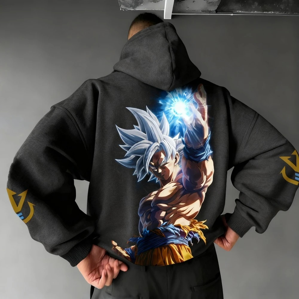 Dragon Ball осень и зима новая толстовка с капюшоном Гоку аниме принт мужской и женский свободный повседневный американский уличный свитер в стиле хип-хоп топ
