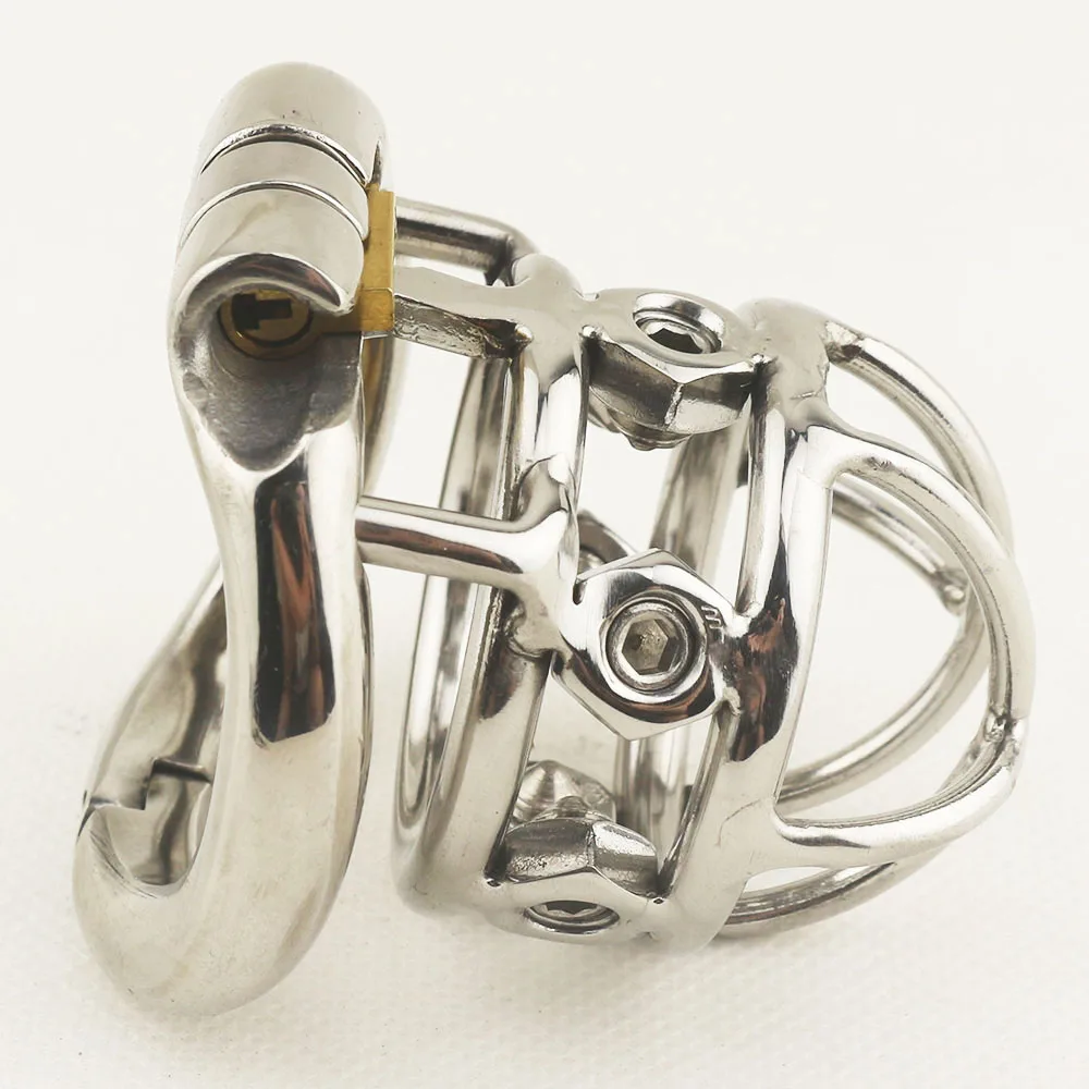 Male Chastity Devices with Removable Sharp Screw Stainless Steel Penis Stimulate Chastity Cage Cock Ring Sex Toys Chastity Belt