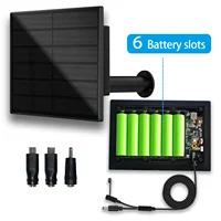 Panel Solar de 4W, salida Micro USB/TypeC resistente al agua, carga de células solares de 5V, instalación de batería 18650 para exteriores para sensores LED o remotos