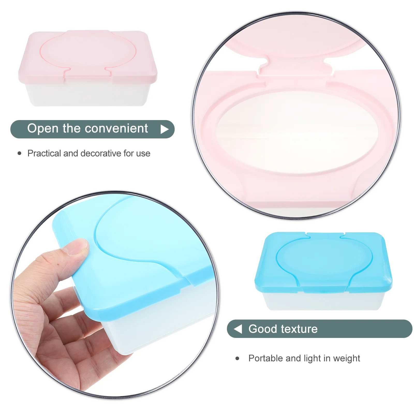 

3Pcs Baby Wipes Holder Refillable Durable Plastic Tissue Storage Organizer Portable for Crib Stroller Desk Diaper Wipes Case