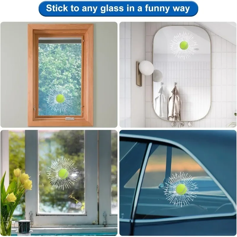 3D шаровая ударная наклейка на окно, реалистичная наклейка из разбитого стекла для автомобиля, внедорожника, грузовика, забавный аксессуар для розыгрыша, спортивная шутка, украшение