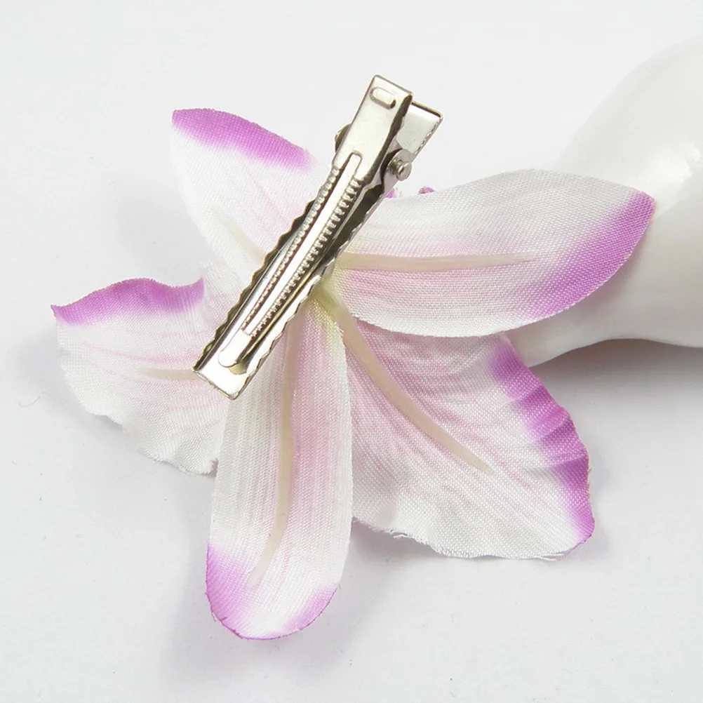 

10Pcs Phalaenopsis Flower Hair Clip Colorful Set White Yellow Red Purple Green Blue Pink Rose Red for Luau Beach Party Wedding