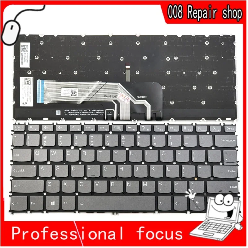 

New For Lenovo ThinkBook 13s G2 ARE 13s G2 ITL Laptop Keyboard US Black With Backlit Without Frame