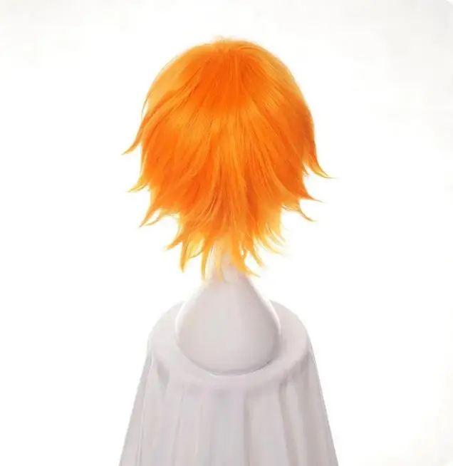 Wig sintetik halus berlapis pendek Pria, 12 "Wig Cosplay serat tahan panas