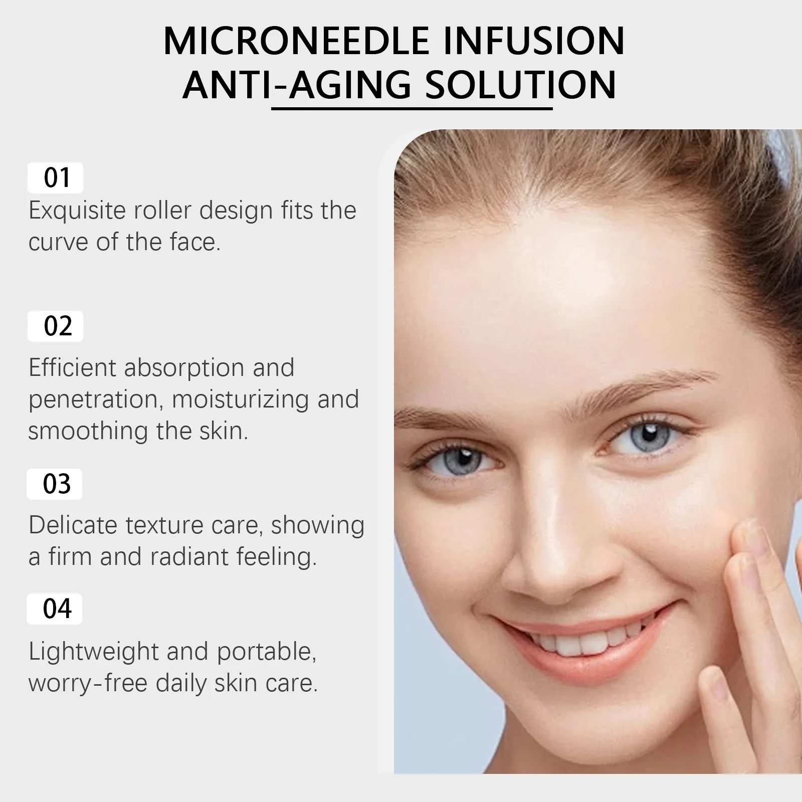 Microneedle Roller Set Anti-Aging Serum Rejuvenating Hydrating Facial Essence Firming Fade Fine Line Moisturizing Face Skin Care