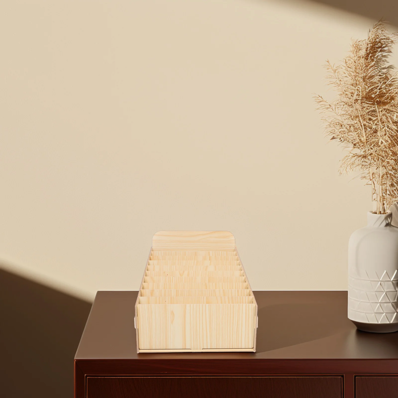 صندوق منظم مكتب خشبي لمحطة فرز فواتير البريد والمستندات مع تصميم متعدد الأقسام لتخزين المكاتب المنزلية