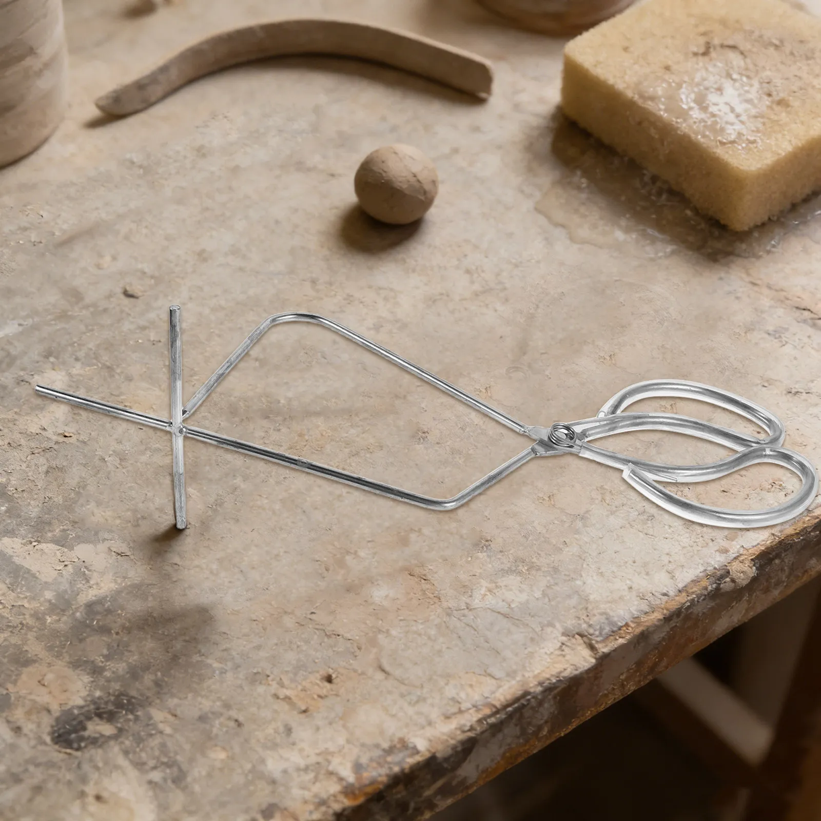 Ceramic Glazing Tongs Stainless Steel Ergonomic Deep Vessel Clamp Pottery Dipping Tool Glaze Application Pliers Pottery Glaze
