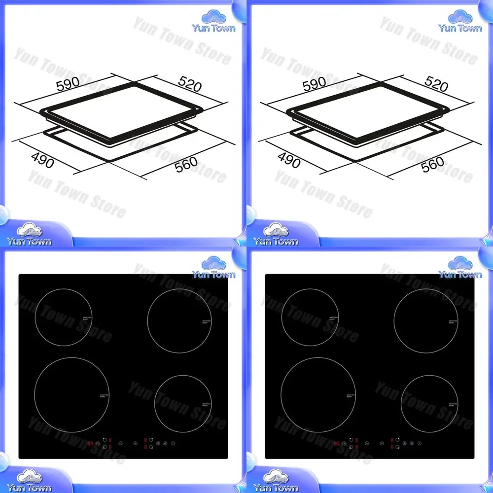 Induction Cooktop for Simple Plug in Induction Hob with Eurokera Glass 4 Burner Boost 60cm Kitchen Appliance Electric Stove