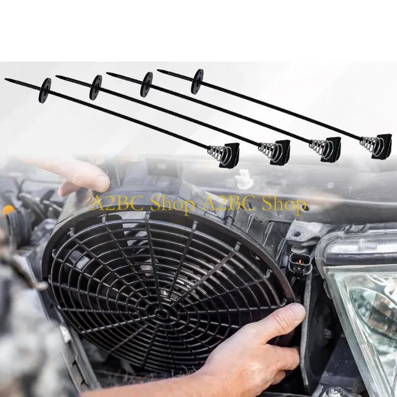 A2BC 2/3/4 Set Transmission Coolers Mounting Tie Strap Plastic Automotive Radiator Fan Mount Zip Ties Clips Easy Installation