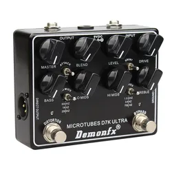 Demonfx-Guitar Bass Effect Pedal Overdrive Preamp with True Bypass Ultra High Quality Multifunction D7K Tone Crafting Machine