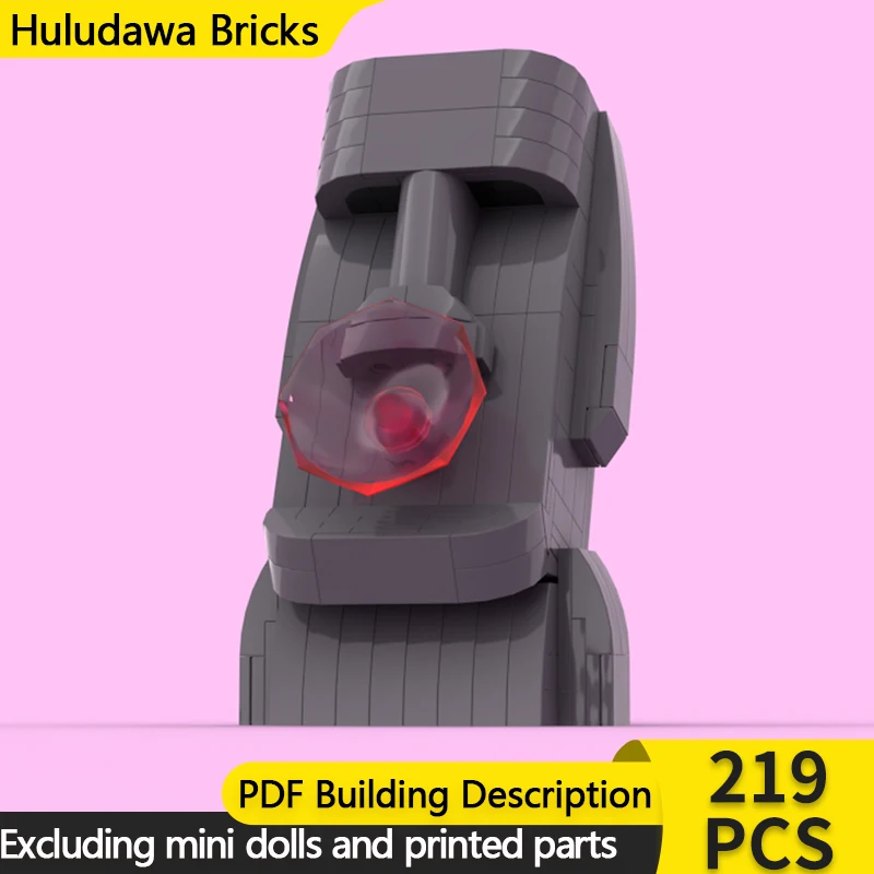 City Street View Model MOC Building Bricks Easter Island Statue Modular Technology Children Holiday Gifts Assemble Toys Suit