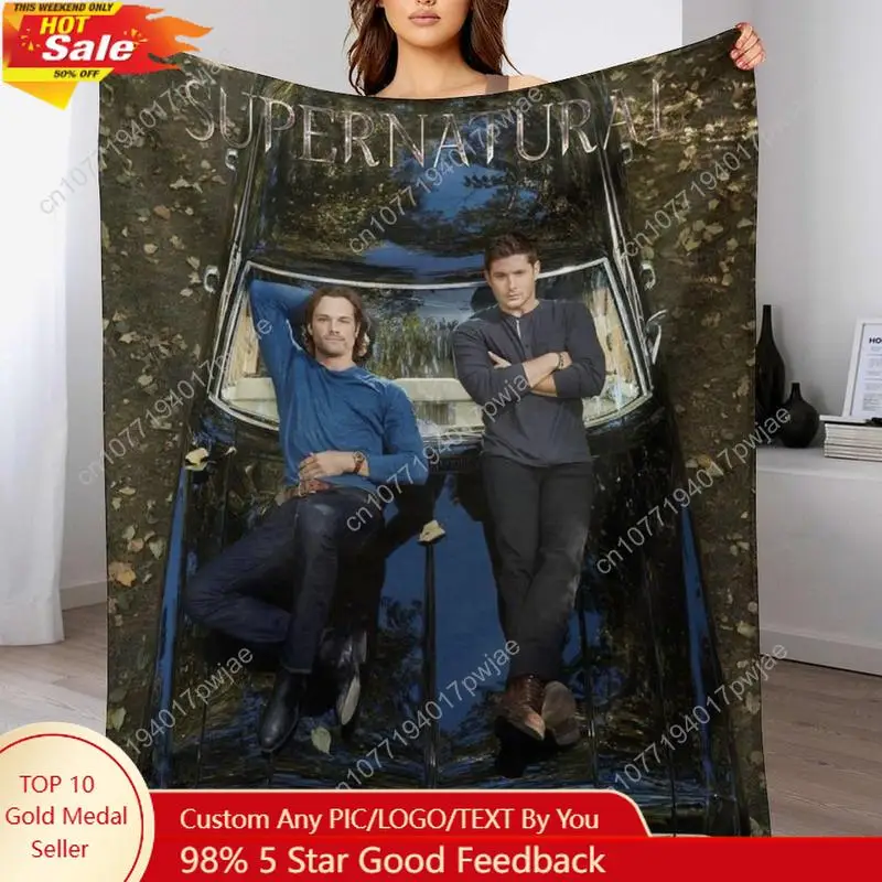 

Supernatural TV Show Blanket Flannel Blanket for Sofa Bed Comfortable Sofa Plush Soft Blanket Lightweight Warm Custom Blankets