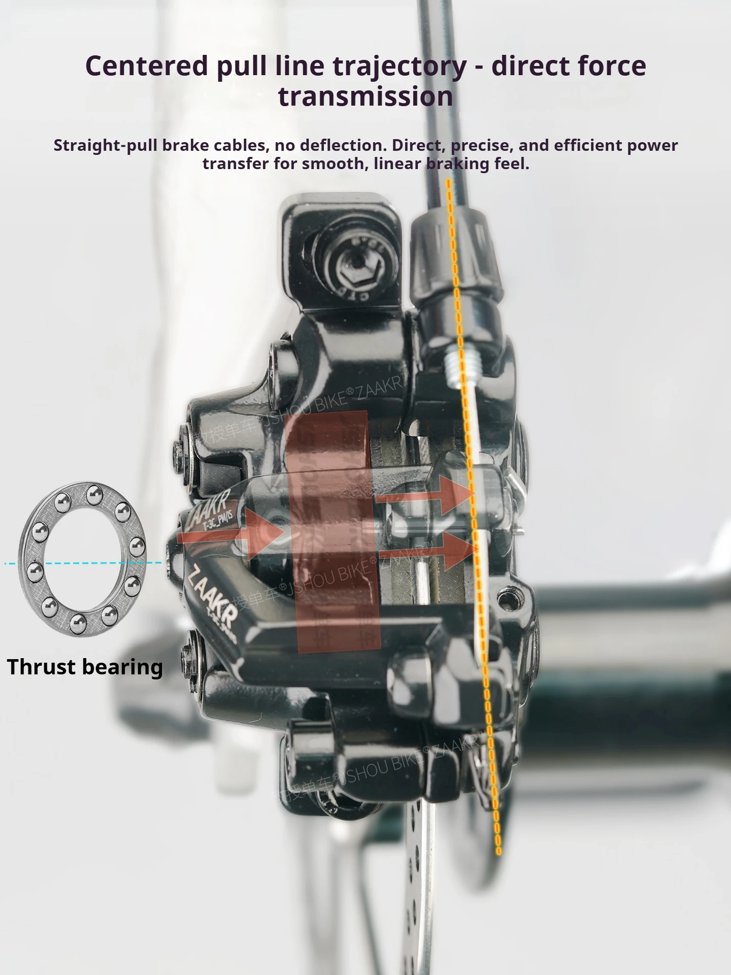 ZAAKR T-3C 4-Kolben-Kabel-Scheibenbremse, Aluminiumlegierung, Hohe Festigkeit & Präzise Bremsung, Geeignet für MTB/Klapp-/Elektrofahrräder – Detail 16