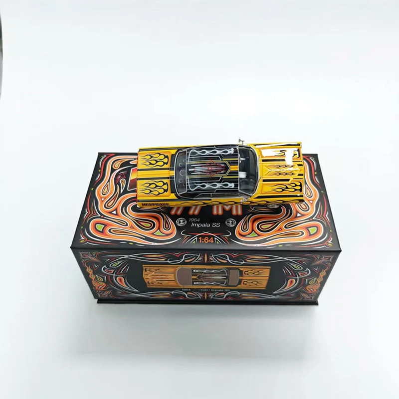97M Diecast 1:64 Scale Impala SS Lowrider Alloy Car Model Static Display Collectable Toy Gift Souvenir Decoration Hobby