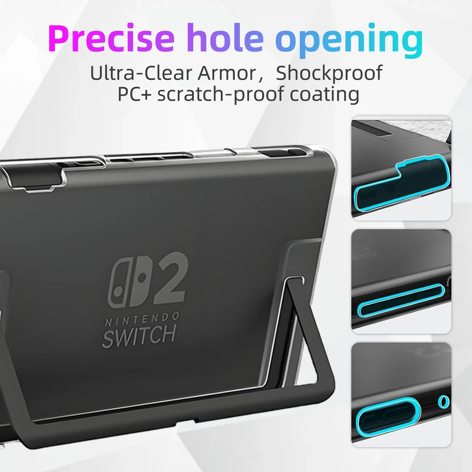 Przezroczyste twarde etui PC do Nintendo Switch 2 Joycon Protective Shell Cover Switch2 Shockproof Protector Case Akcesoria