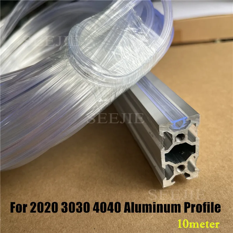 

10meter New Transparent 6mm Flat Seal / Soft Slot Cover / Panel Holder for 2020 Aluminum Profile