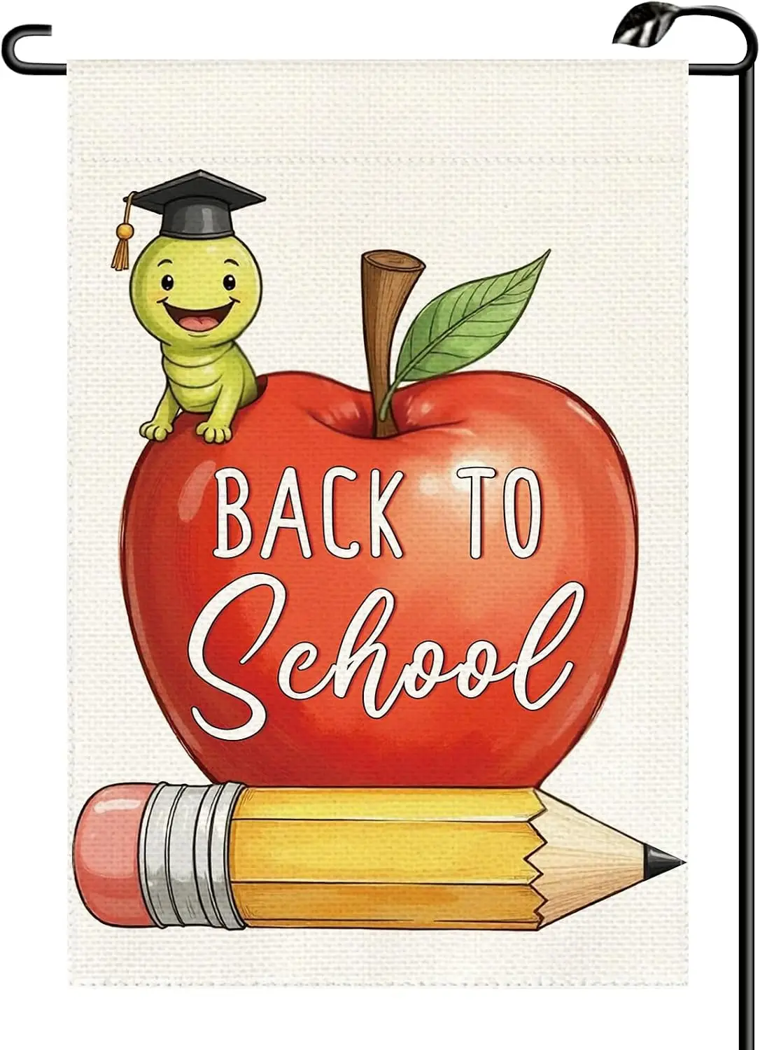 Back to School Apple Garden Flag 12x18 Inch Vertical Double Sided First Day of School Pencil Small Flags Farmhouse Outside D llp