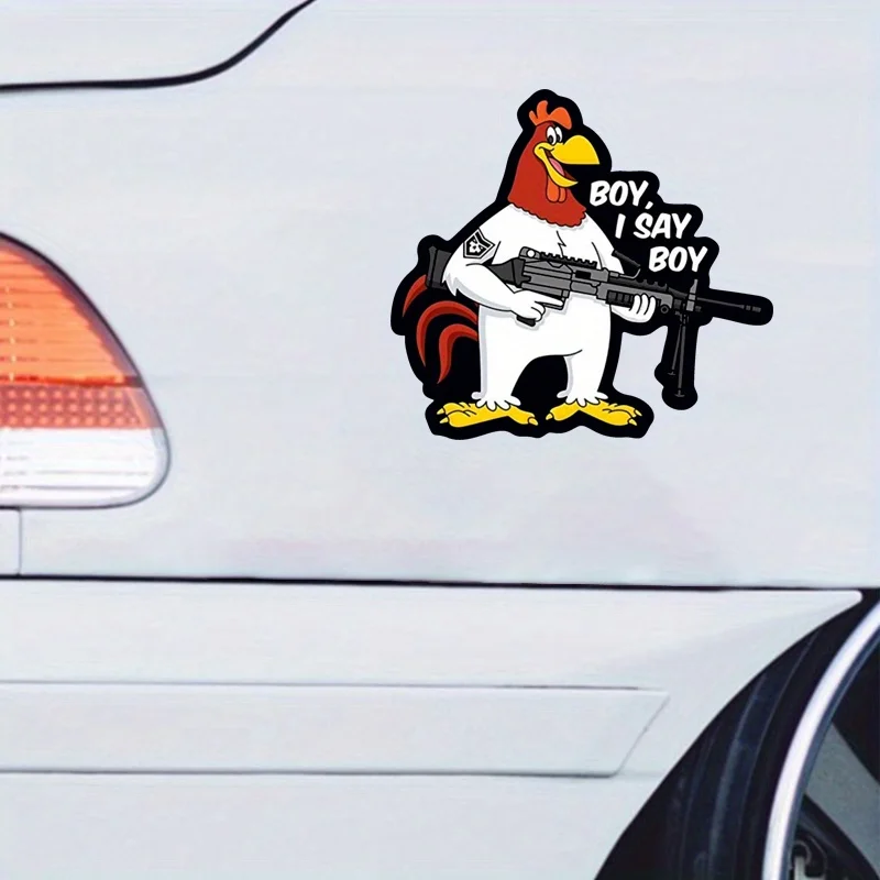 Leghorn Cartoon Vinyl Decal Sticker, Anime Fantasy Movie Theme, Matte Finish, Self-Adhesive, Scratch Repair, Suitable for Cars,