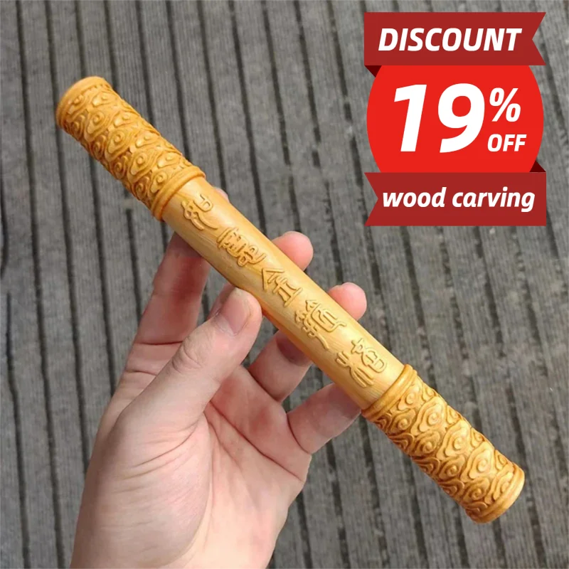 wood carving Sun Wukong Ruyi gold cudgel Exorcism decoration Home Room Office Wealth Luck Feng Shui Decor mindful present wood