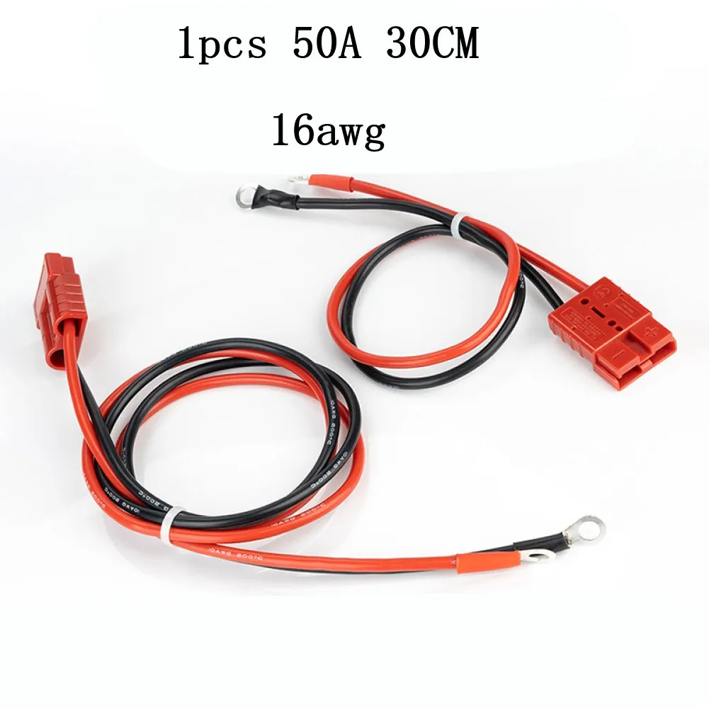 

50A Battery Charging Connector Cable For Anderson Plug Lead To Lug M8 Terminal 12AWG Waterproof Connector 30cm/50cm/100cm