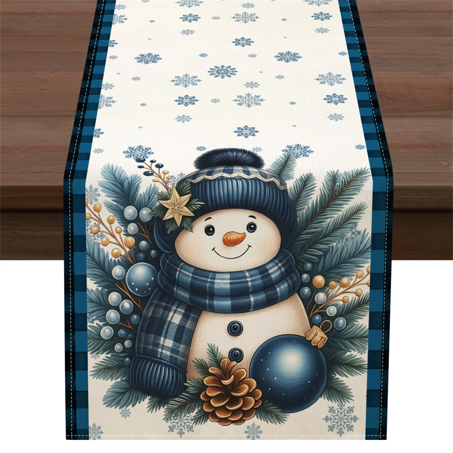 Gingerbread Man Christmas Table Runner Gingerbread House Cookie Candy Print for Dining Table Xmas Holiday Home Decor