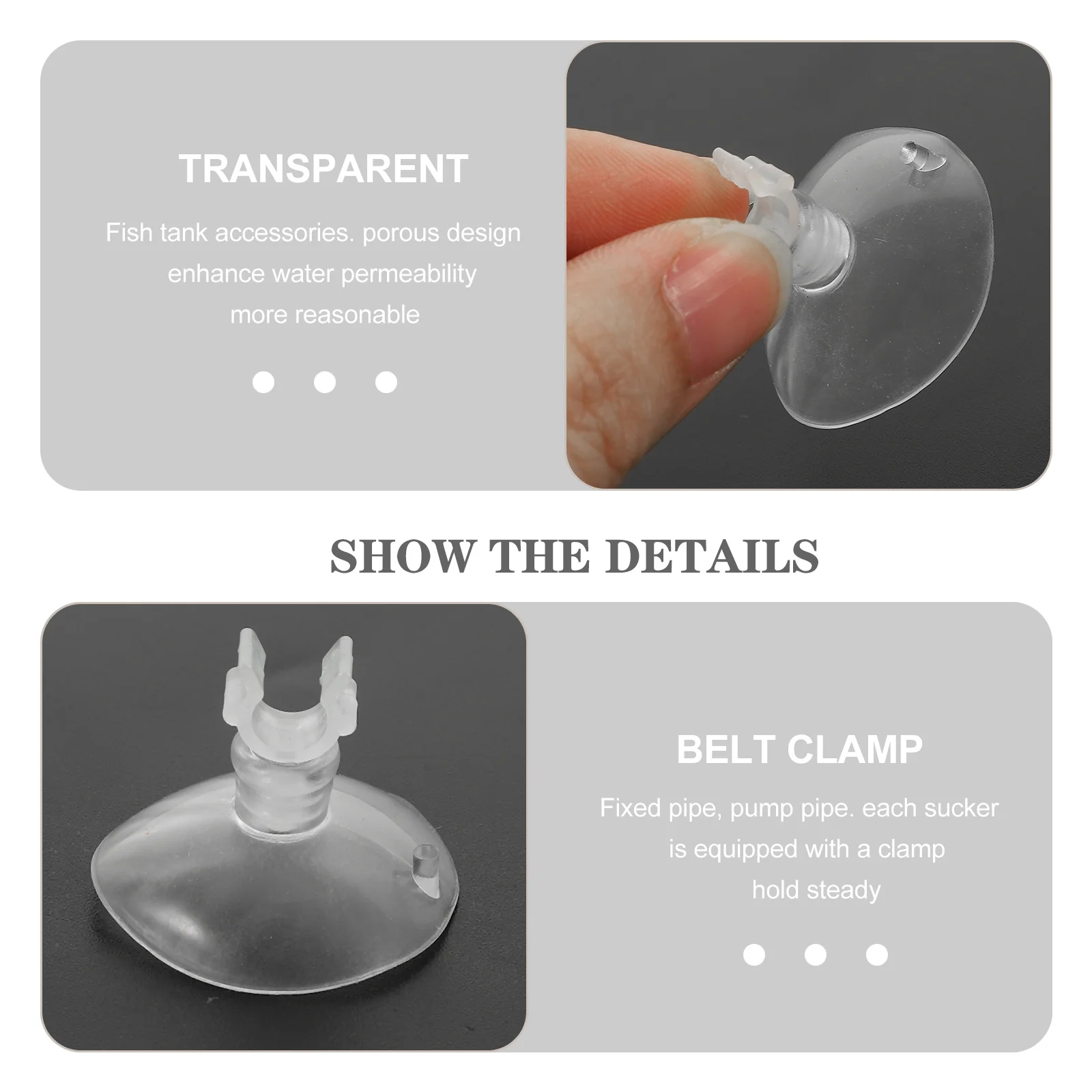 

20pcs Strong Suction Mount Clamp Transparent Tube Holder For 16Mm Tube Fish Tank Aquarium Glass Surface Clip Accessory