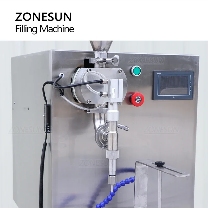 ZONESUN Riempitrice Servomotore Rotore Pompa Pasta Bottiglia di Riempitrice con Unscrambler Crema Salsa di Miele Macchine per l'imballaggio alimentare
