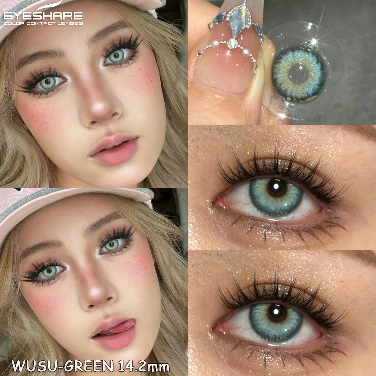 EYESHARE New Colored Contacts Lenses for Eyes 2pcs Brown Contacts Lenses Blue Eye Lense Beautiful Pupil Yearly Eye Contact Lens