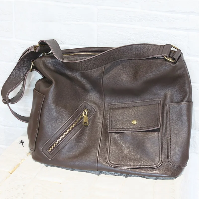 

Practical Casual Genuine Leather Tote Bag Soft Cowhide Shoulder Crossbody Bag for Women Gift Spacious Work/Travel Shopping Purse