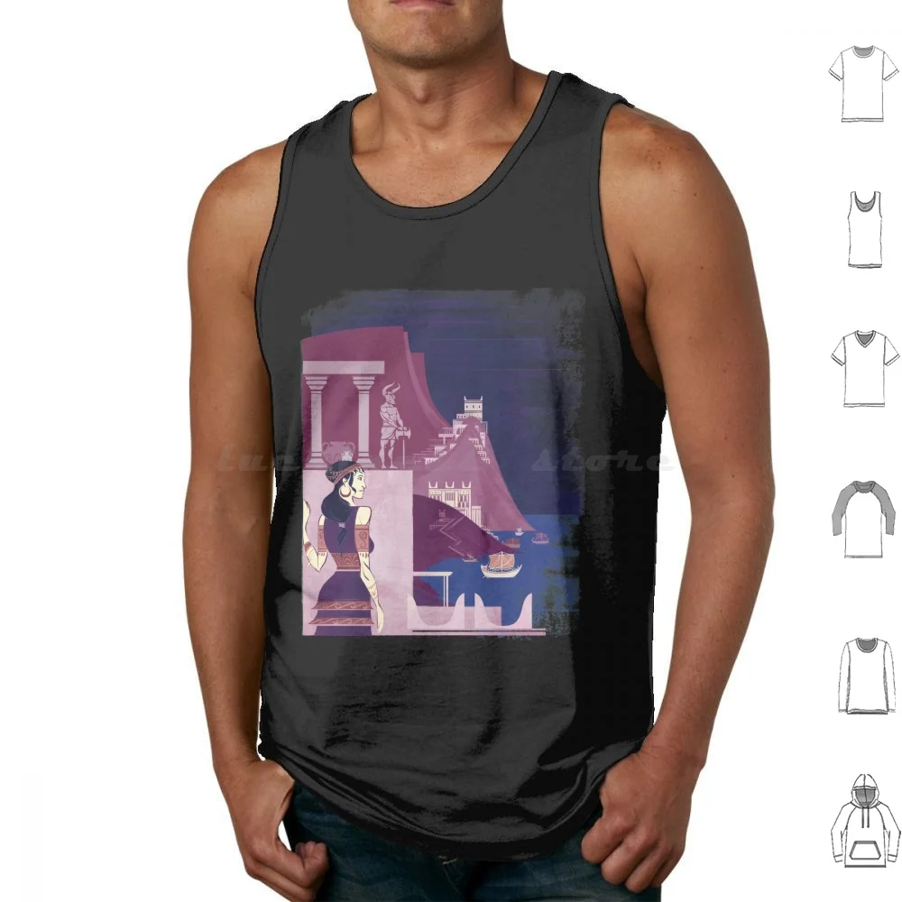 Ancient Minoan Civilization-Minotaur-Cretan Bronze Age History-Minos Tank Tops Print Cotton Minos Minoan Crete Cretan