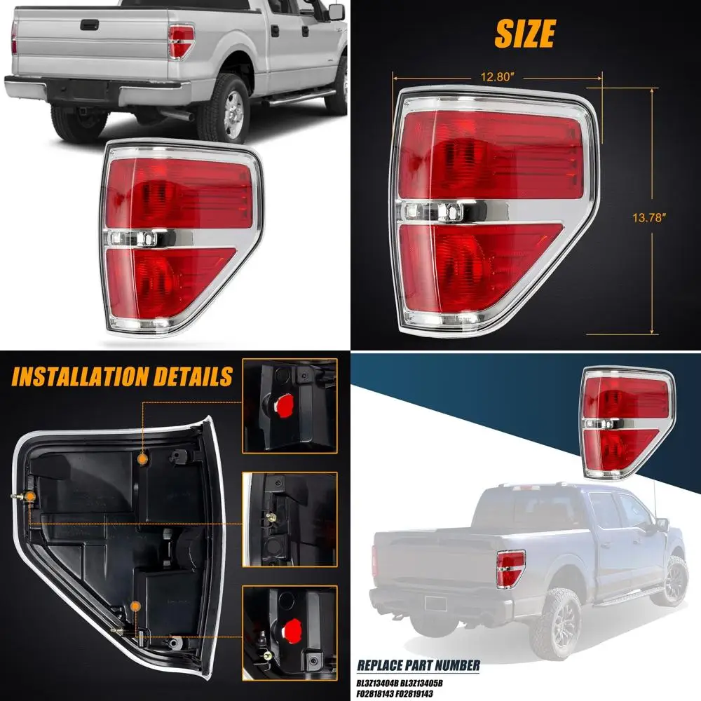 

Задний фонарь F-150 с хромированной отделкой, со стороны пассажира, 2009-2014, задний стоп-сигнал, совместим с Ford F-150