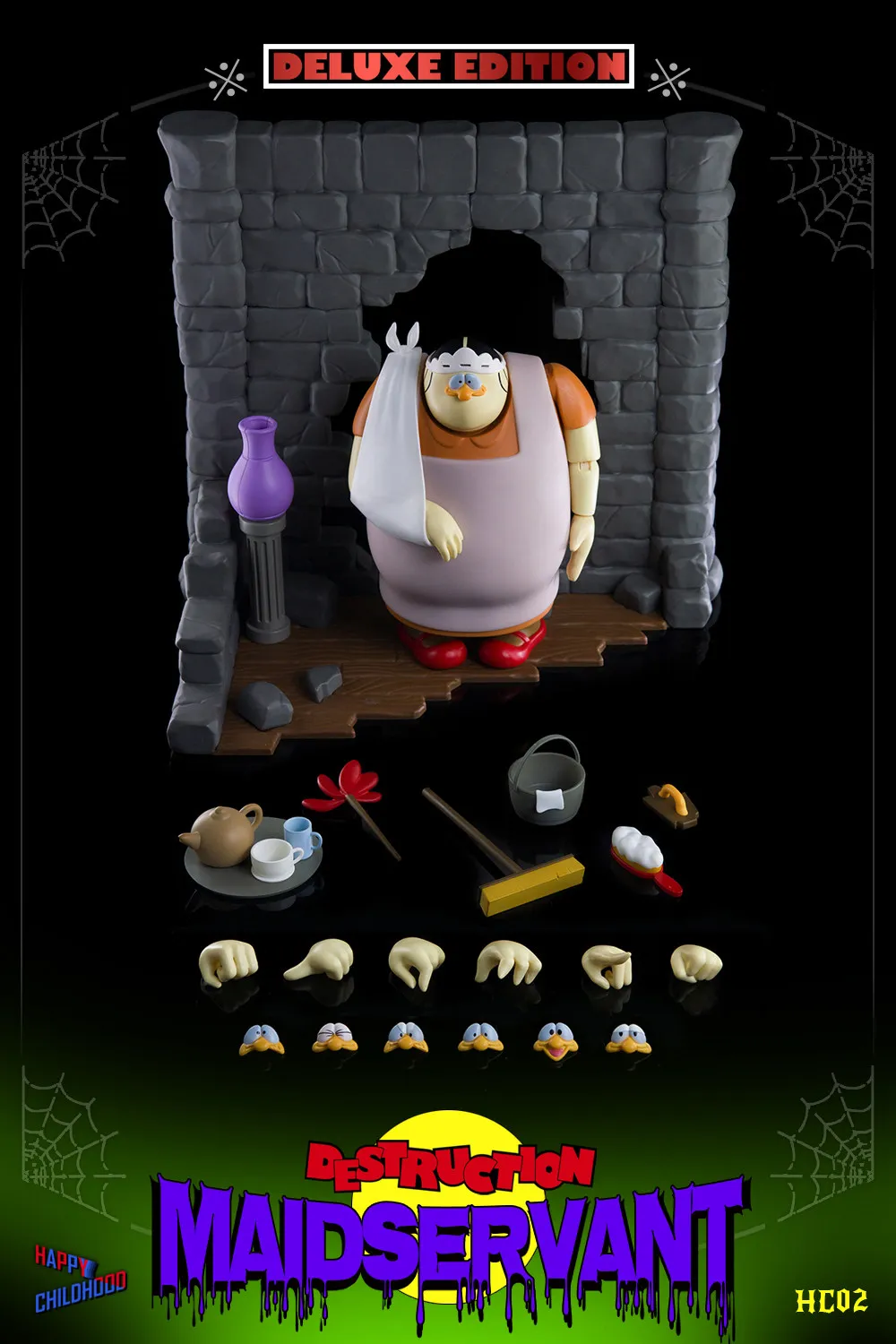 

in Stock HAPPY CHILDHOOD Count Duckula HC01 HC02 Deluxe Edition Action Figure Set Nanny & Count Duckula Collectible Toy