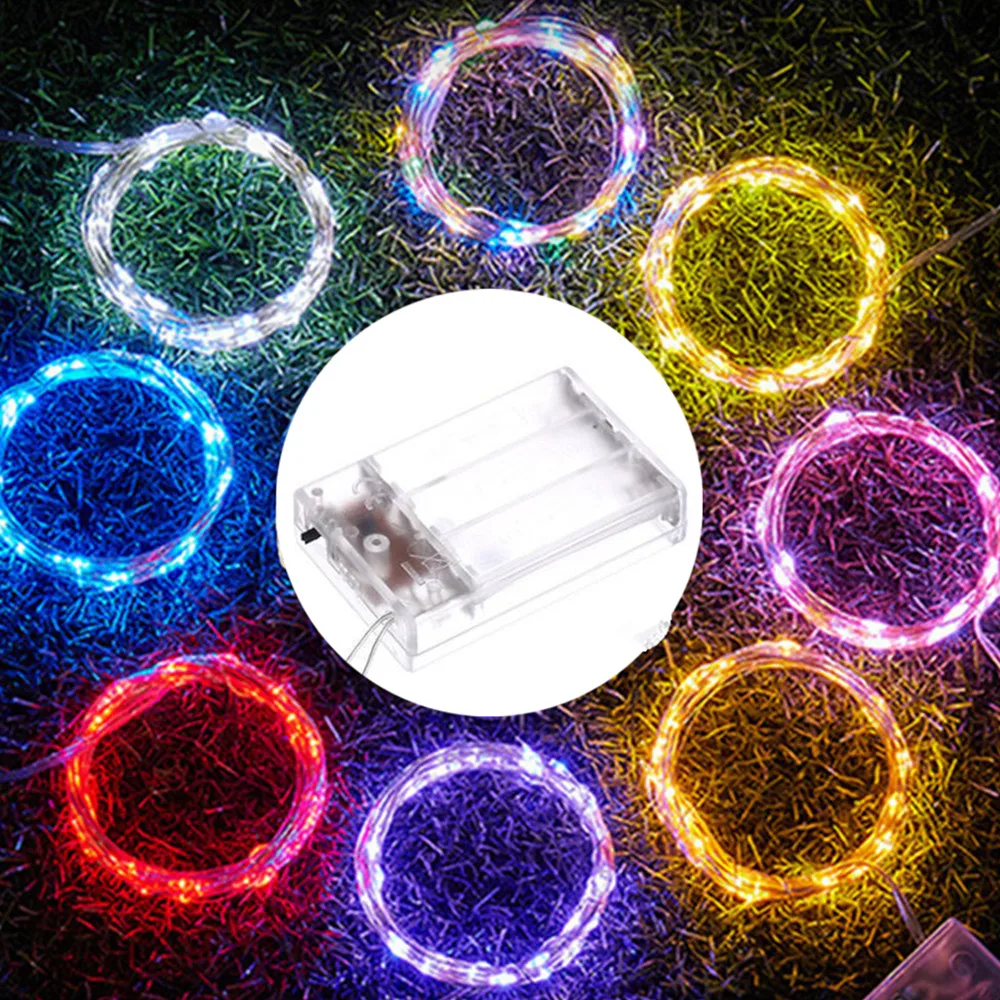Battery Powered LED Fairy Lights Silver Wire String Lights for Garden Wedding Birthday Christmas Halloween Decoration
