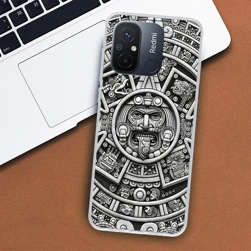 Mayan Stone Totem Pole Phone Case For Xiaomi Redmi 12 12C 10 10C 10A 9T 9C 9A 9 8 8A 7 7A 6 6A K20 K30 K40 Pro S2 Fundas Cover