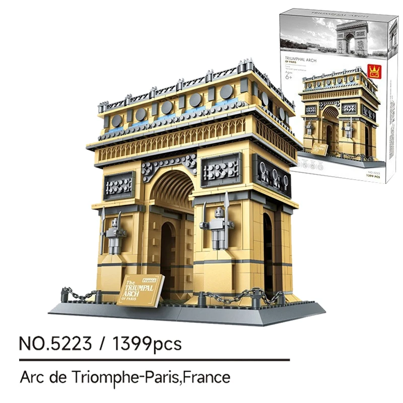 

1399 шт., креативные строительные блоки Arc De Triomphe-Paris,France, архитектурные строительные кирпичи, игрушка в подарок для взрослых и детей