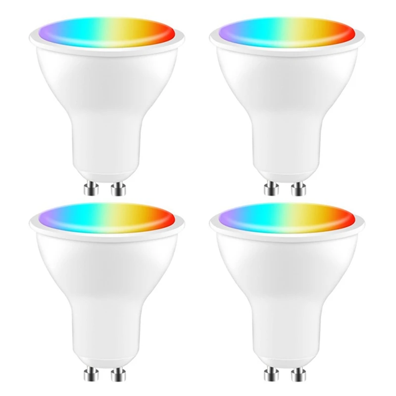TKOH-Tuya GU10 bombilla LED inteligente regulable 5W AC200-240V WIFI + Bluetooth Control por aplicación Smart Life funciona con Alexa Google Home