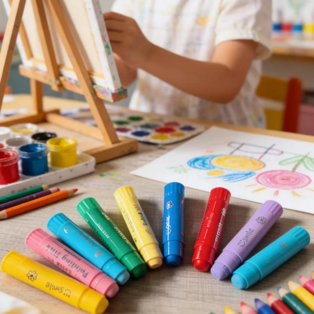 8/12 Colors Crafts Paint Sticks, Solid Color Washable Paint Sticks for Kids and Students