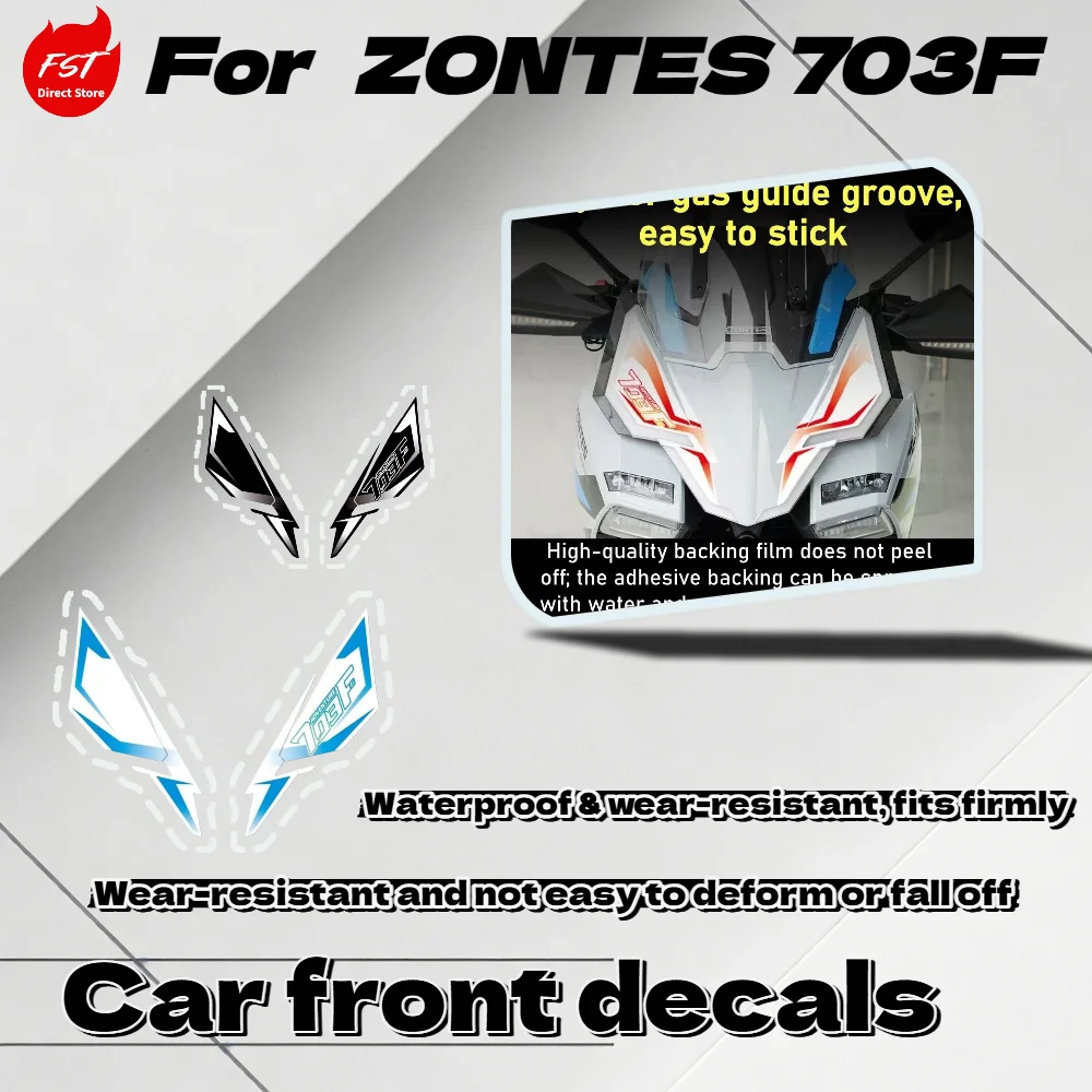 

For Zontes 703F Waterproof Front Head Fairing Decal, Stylish Graphic Sticker Windshield Protective Vinyl Wrap Parts